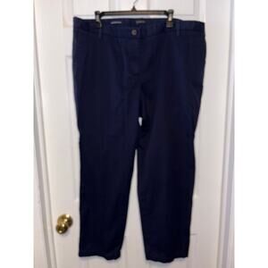 Talbots navy blue cropped relaxed chino size 18W petite 1375_A2